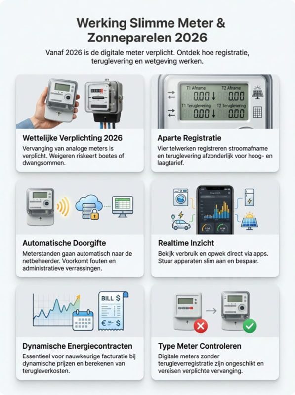 infographic hoe werkt een slimme meter met zonnepanelen